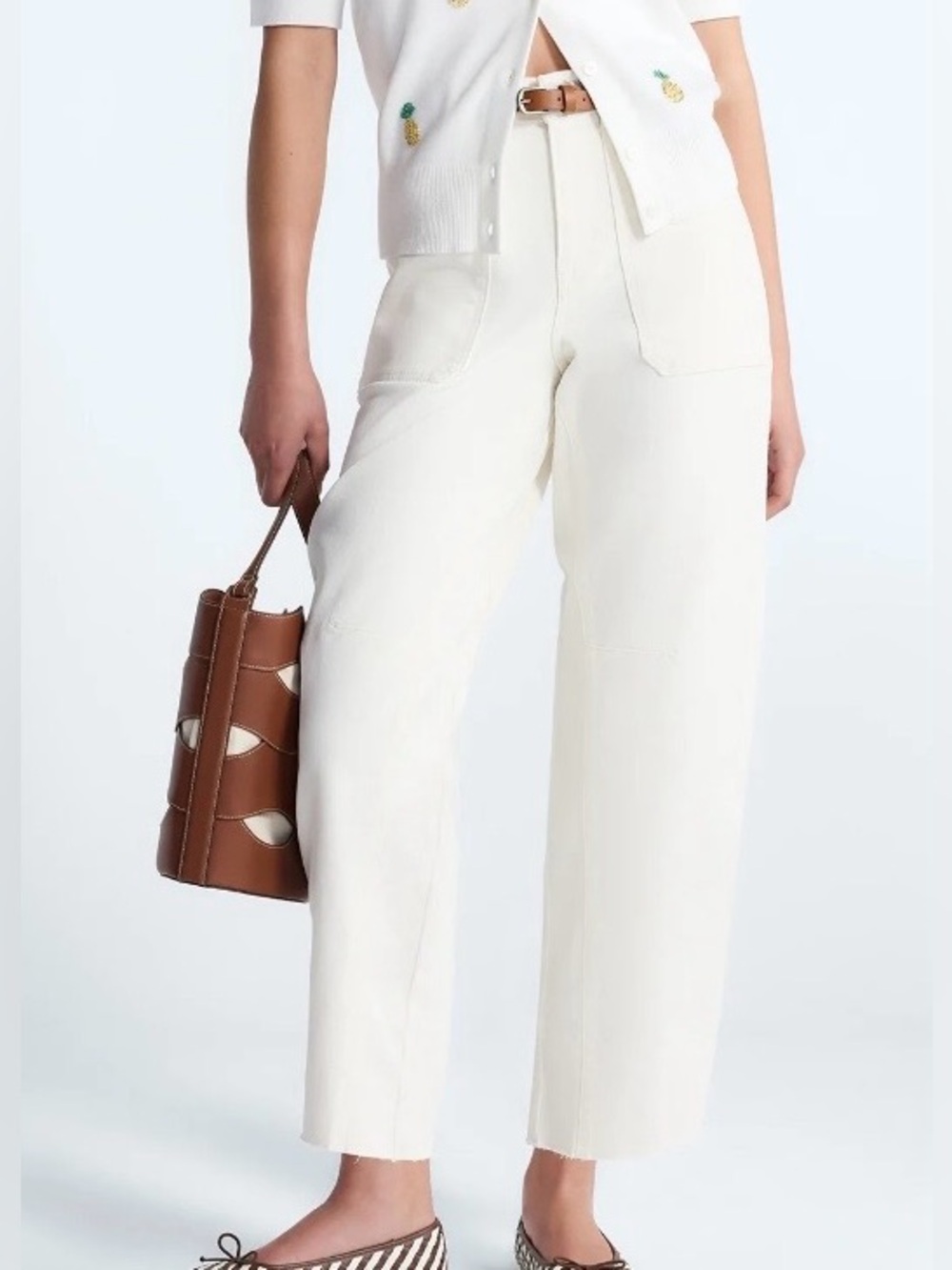 Barrel Jeans Women’s Cream Bone NWT Size 16 Carpenter High Rise Wide Leg Staple
